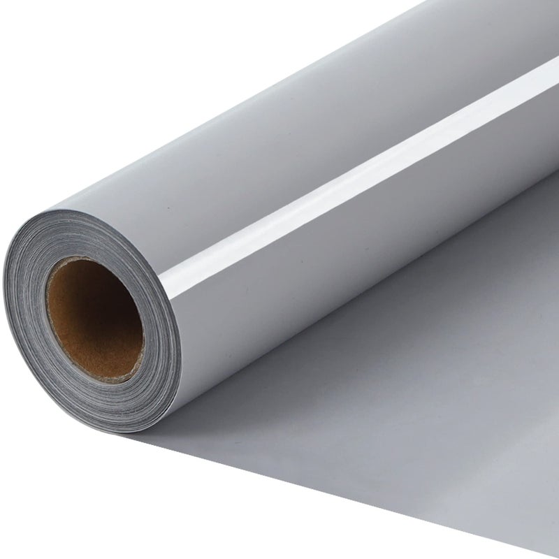 RENLITONG Grey HTV Iron on Vinyl 12Inch by 15ft Roll HTV Heat Transfer Vinyl for T-Shirt HTV Vinyl Rolls for All Cutter Machine - Easy to Cut & Weed for Heat Vinyl Design - Image 1